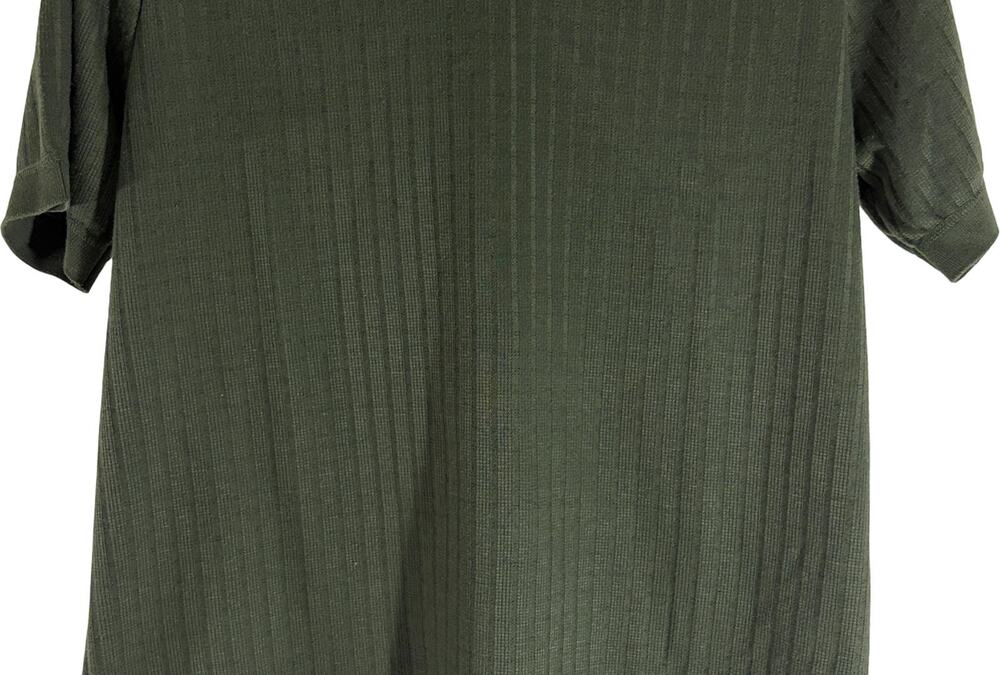 Buffalo David Bitton Mens Large Green Textured Short Sleeve Polo Shirt